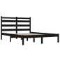 Estrutura de cama dupla 4FT6 135x190 cm pinho maciço preto