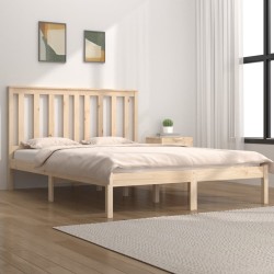 Estrutura de cama casal 135x190 cm pinho maciço