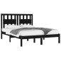 Estrutura de cama king 150x200 cm pinho maciço preto