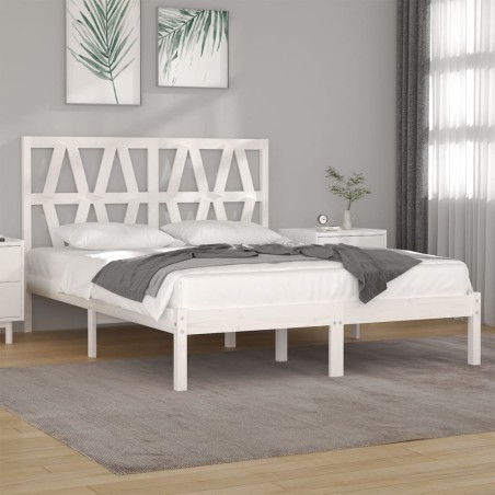 Estrutura de cama 120x200 cm pinho maciço branco