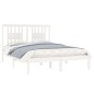 Estrutura cama pequena casal 120x190 cm pinho maciço branco