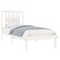 Estrutura de cama solteiro 90x190 cm madeira maciça branco