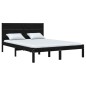 Estrutura cama pequena casal 120x190 cm pinho maciço preto