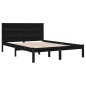 Estrutura cama pequena casal 120x190 cm pinho maciço preto