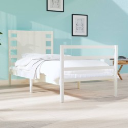 Estrutura de cama solteiro 90x190 cm pinho maciço branco