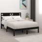 Estrutura de cama super king 180x200 cm madeira maciça preto