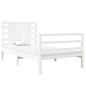 Estrutura de cama solteiro 90x190 cm pinho maciço branco