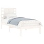 Estrutura de cama solteiro 90x190 cm madeira maciça branco