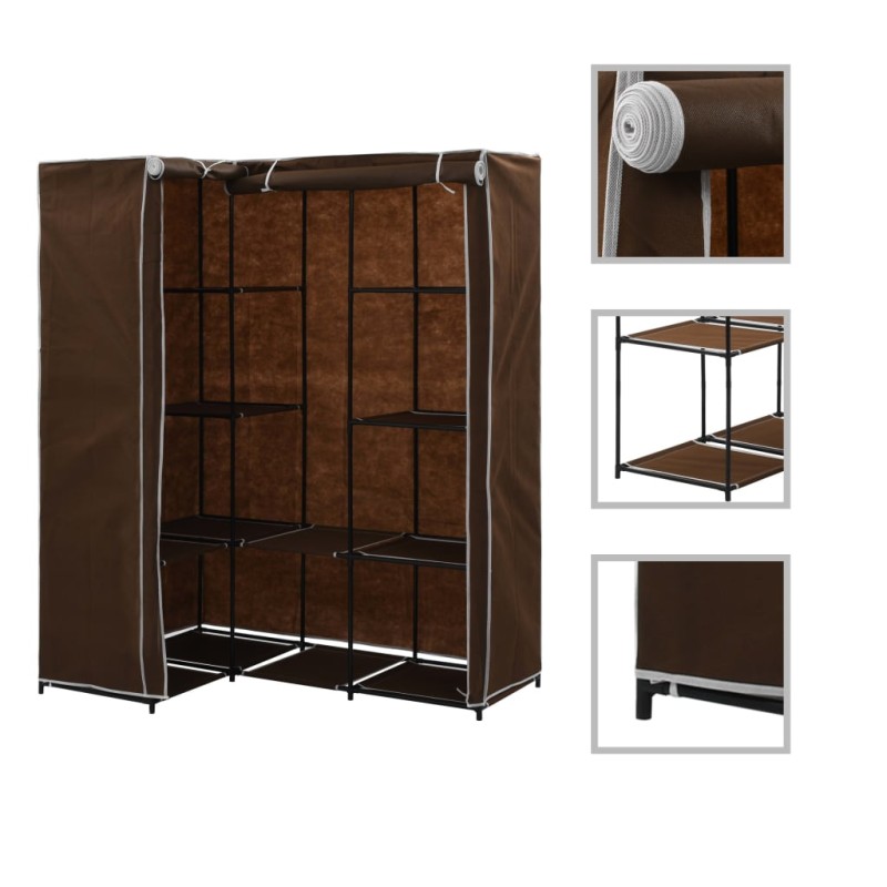 Roupeiro de canto 130x87x169 cm castanho-Guarda-roupas-Home Retail