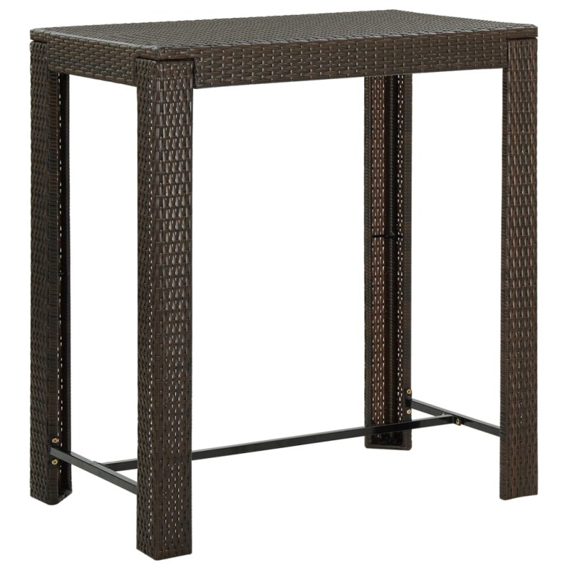 Mesa de bar para jardim 100x60,5x110,5 cm vime PE castanho-Mesas de jardim-Home Retail