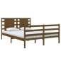 Estrutura de cama dupla pequena 120x190 cm madeira castanho mel