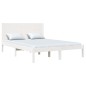 Estrutura de cama king 150x200 cm madeira maciça branco