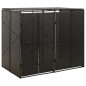 Unidade dupla p/ caixotes do lixo 140x80x117 vime PE preto