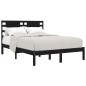 Estrutura cama pequena casal 120x190 cm pinho maciço preto