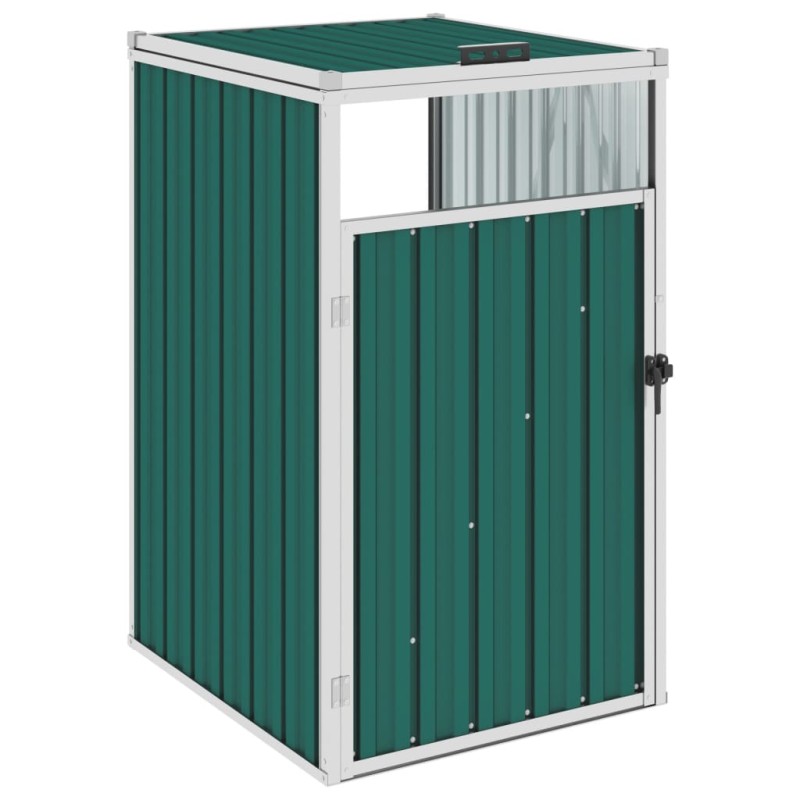 Abrigo para caixote do lixo 72x81x121 cm aço verde-Estruturas para contentores de lixo-Home Retail