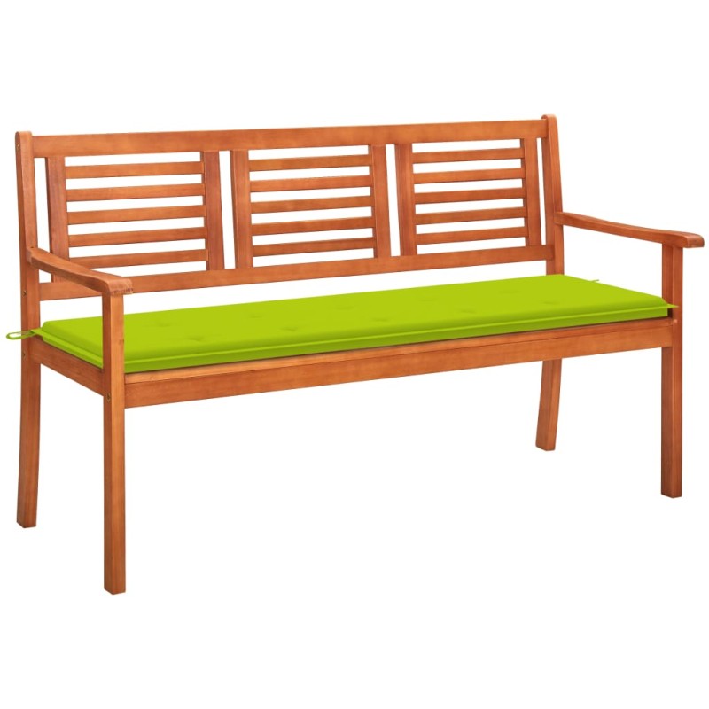 Banco de jardim 3 lugares c/ almofadão 150 cm eucalipto maciço-Bancos de jardim-Home Retail