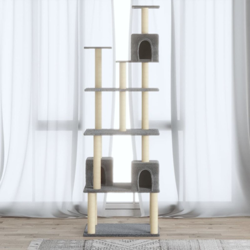 Árvore p/ gatos c/ postes arranhadores sisal 188 cm cinza-claro-Móveis para gatos-Home Retail