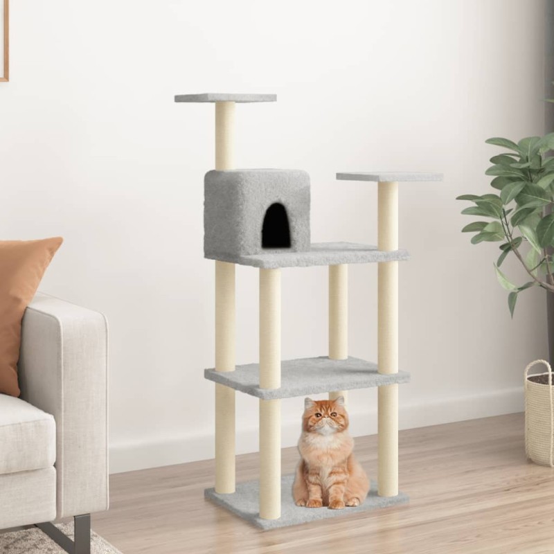 Árvore p/ gatos postes arranhadores sisal 118,5 cm cinza-claro-Móveis para gatos-Home Retail