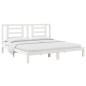 Estrutura de cama super king pinho maciço 180x200 cm branco