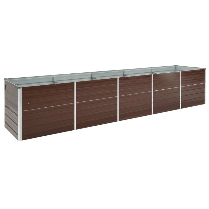 Canteiro jardim elevado 400x80x77cm aço galvanizado castanho-Vasos e floreiras-Home Retail