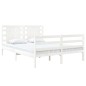 Estrutura de cama pequena casal 120x190 cm pinho maciço branco