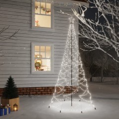 Árvore de Natal c/ poste metal 500 luzes LED 3 m branco frio