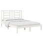 Estrutura de cama dupla 135x190 cm pinho maciço branco