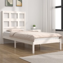 Estrutura de cama 100x200 cm pinho maciço branco