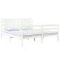 Estrutura de cama king 150x200 cm pinho maciço branco