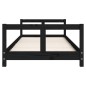 Estrutura de cama infantil 80x200 cm pinho maciço preto