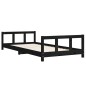 Estrutura de cama infantil 90x190 cm pinho maciço preto