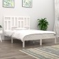 Estrutura de cama casal 135x190 cm pinho maciço branco