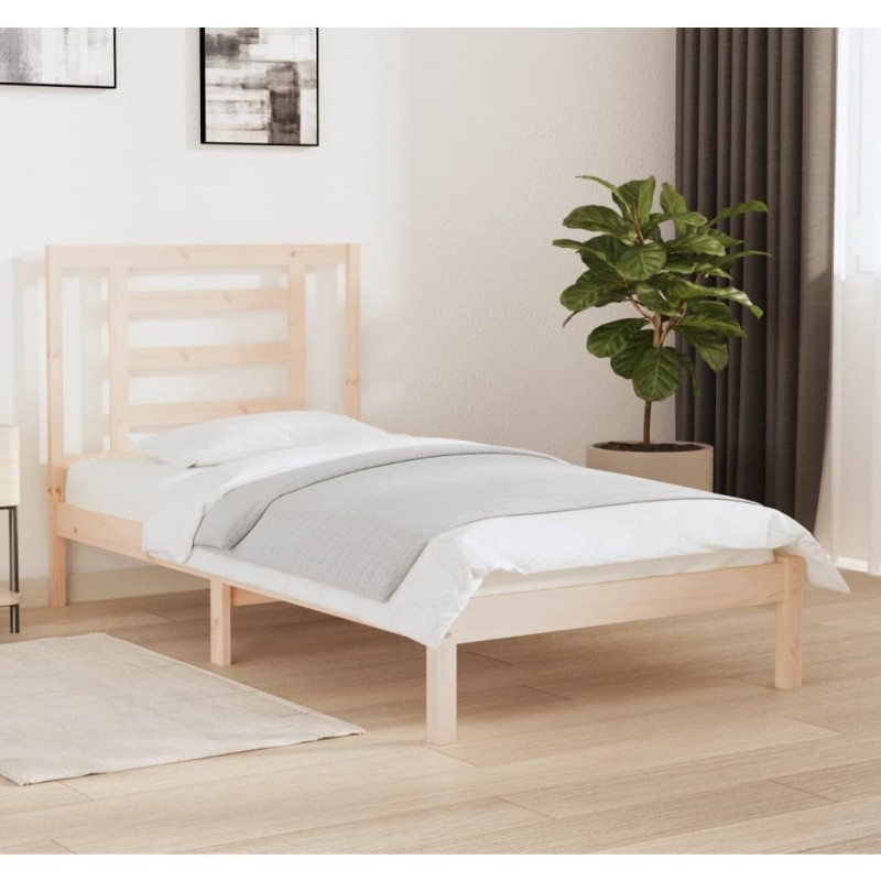 Estrutura de cama solteiro 90x190 cm pinho maciço-Camas e estruturas de camas-Home Retail