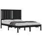 Estrutura cama pequena casal 120x190 cm pinho maciço preto