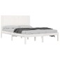 Estrutura de cama super king pinho maciço 180x200 cm branco