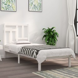 Estrutura cama pequena solteiro 75x190 cm madeira maciça branco