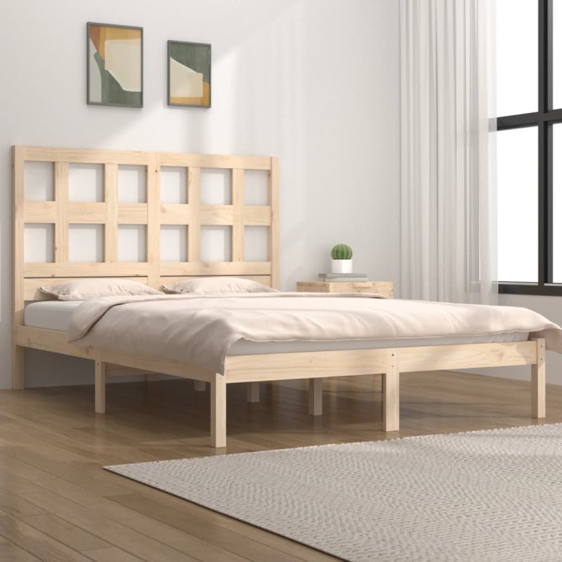 Estrutura de cama 160x200 cm pinho maciço-Camas e estruturas de camas-Home Retail