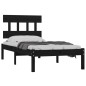 Estrutura de cama solteiro 90x190 cm madeira maciça preto