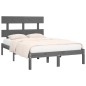 Estrutura de cama king 150x200 cm madeira maciça cinza