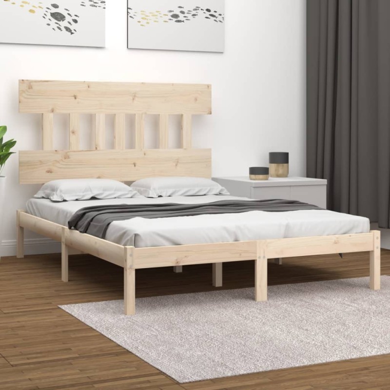 Estrutura de cama super king 180x200 cm madeira maciça-Camas e estruturas de camas-Home Retail