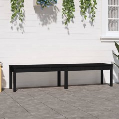 Banco de jardim com 2 lugares 203,5x44x45 cm pinho maciço preto