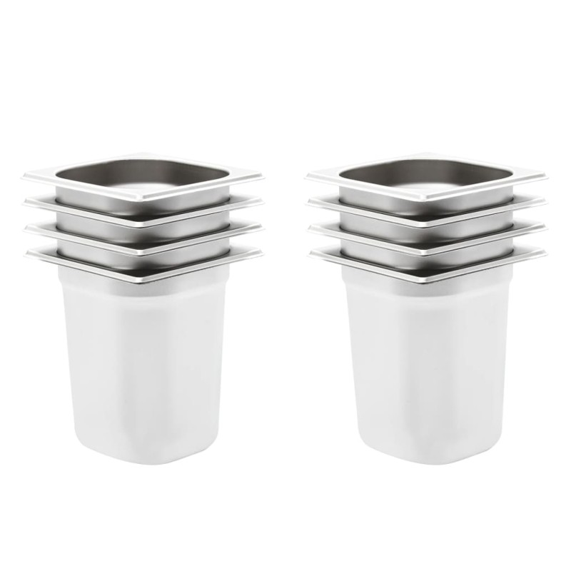 Recipientes gastronorm 8 pcs GN 1/6 200 mm aço inoxidável-Panelas para mesa térmica-Home Retail