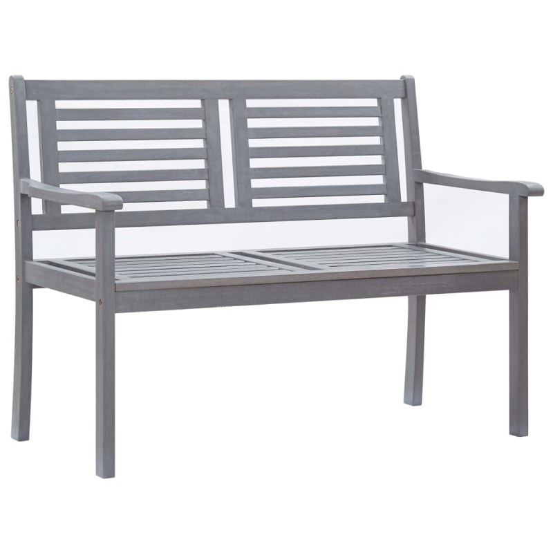 Banco jardim 2 lugares 120 cm madeira eucalipto maciça cinzento-Bancos de jardim-Home Retail