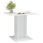 Mesa de jantar 80x80x75 cm contraplacado branco brilhante