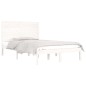 Estrutura de cama casal 135x190 cm madeira maciça branco