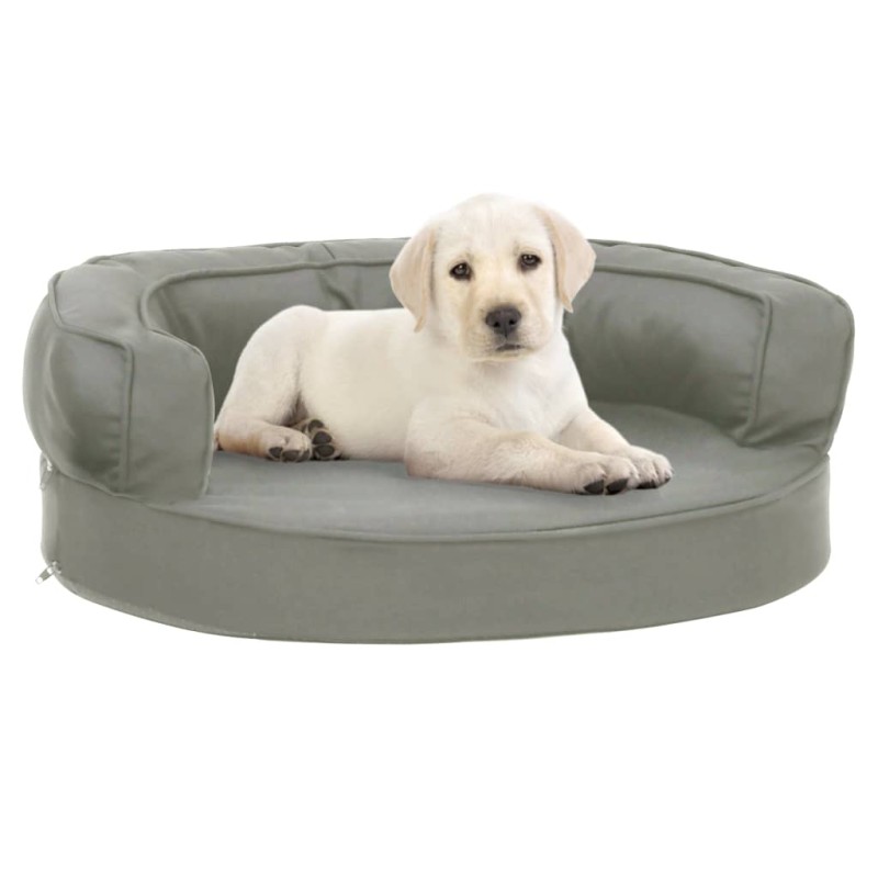 Cama para cães ergonómica 60x42 cm aspeto linho cinzento-Ninhos para cães-Home Retail