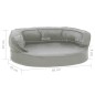 Cama para cães ergonómica 60x42 cm aspeto linho cinzento