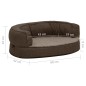 Cama para cães ergonómica 60x42cm aspeto linho pelúcia castanho