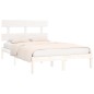 Estrutura de cama super king pinho maciço 180x200 cm branco