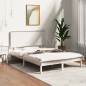 Estrutura de cama casal 135x190 cm madeira maciça branco